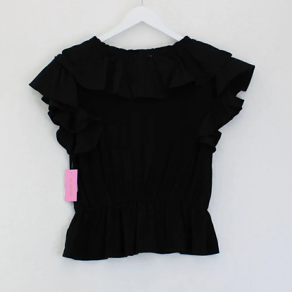 Riley & Rae Ruffled V-Neck Blouse - Picture 3 of 3
